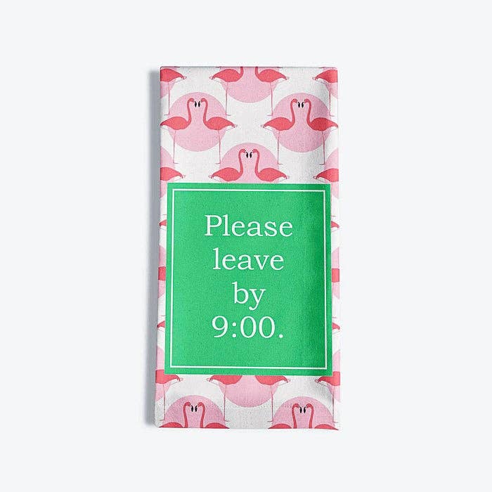 Please Leave By 9:00 Hostess Towel by Clairebella at Confetti Gift and Party