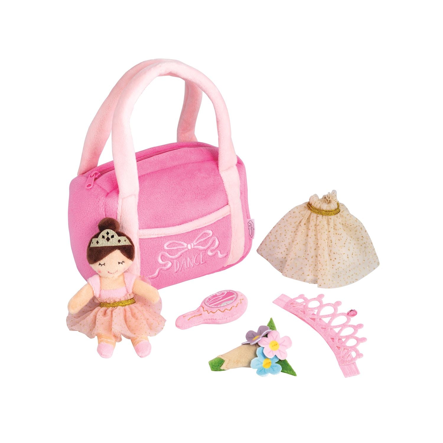 Plush Ballet Bag Play Set – 7 - Piece Ballerina Adventure Kit by Mud Pie at Confetti Gift and Party Tuscaloosa Alabama