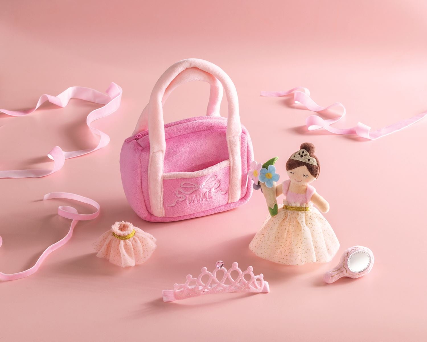 Plush Ballet Bag Play Set – 7 - Piece Ballerina Adventure Kit by Mud Pie at Confetti Gift and Party Tuscaloosa Alabama