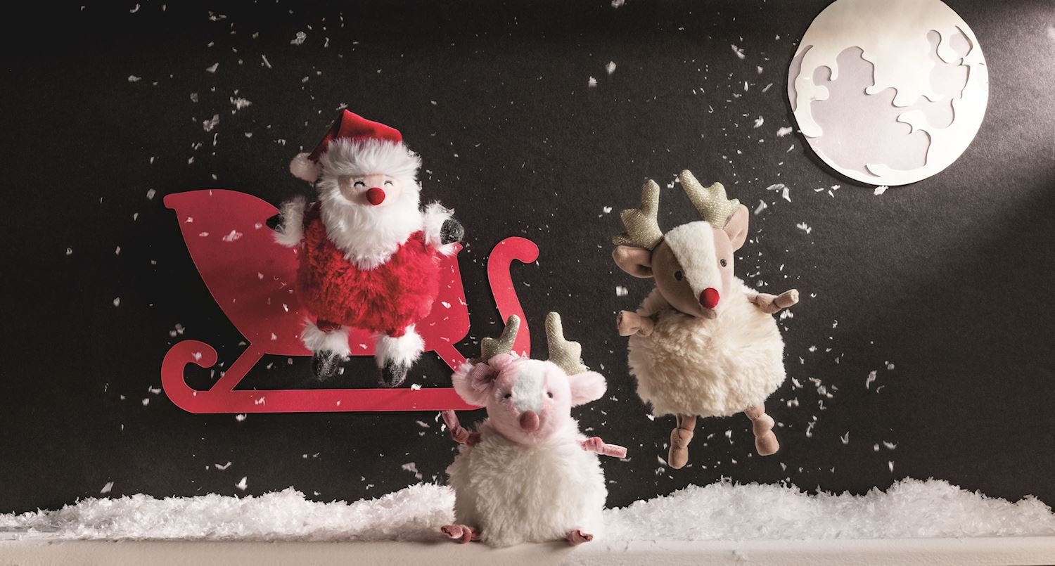 Pom Plush Christmas Pal – Weighted Holiday Plush (8") by Mud Pie at Confetti Gift and Party Tuscaloosa Alabama