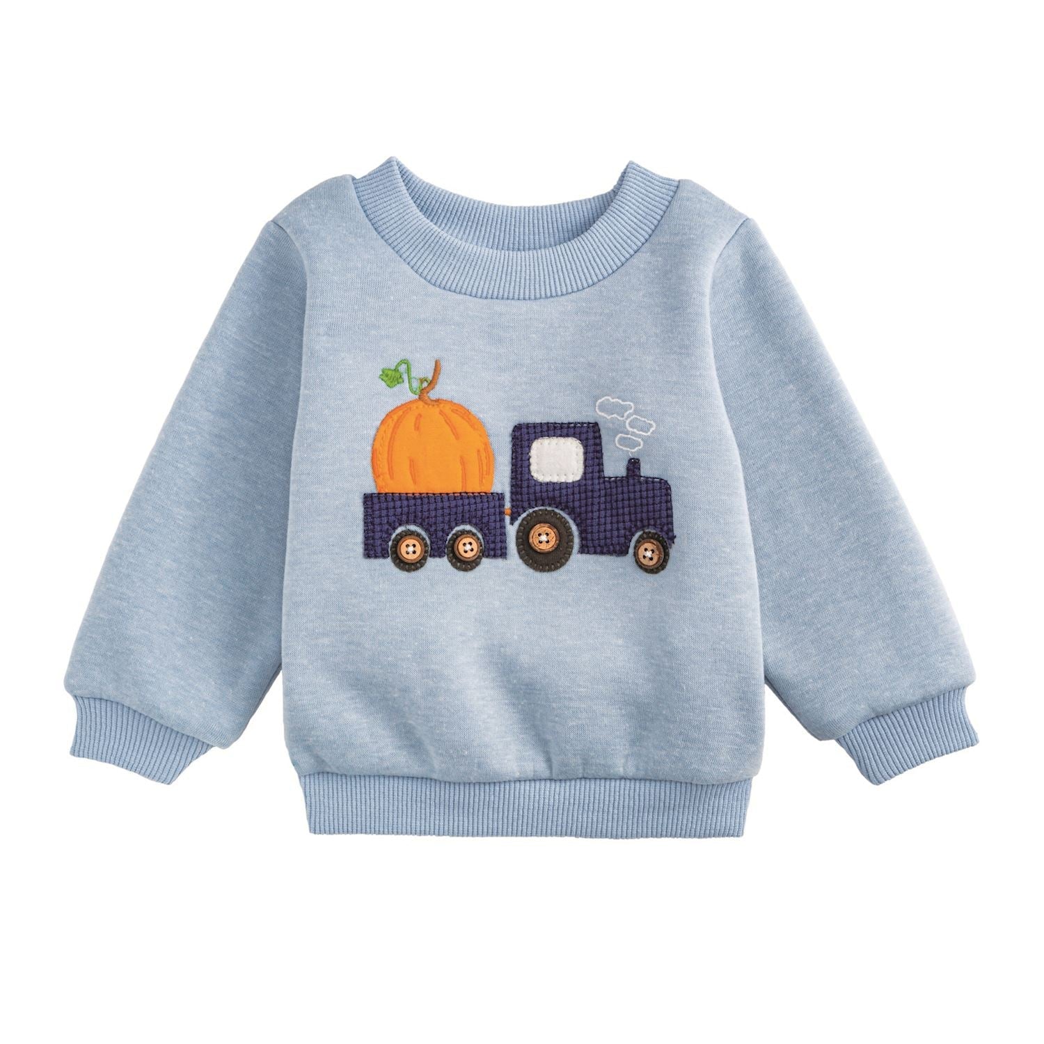 Pumpkin Tractor Sweatshirt by Mud Pie at Confetti Gift and Party Tuscaloosa Alabama