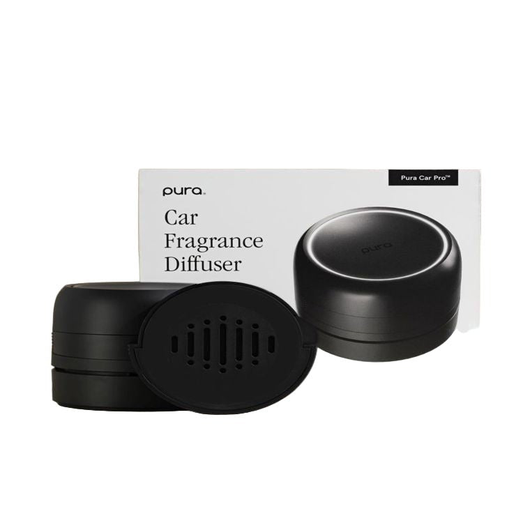 Pura Car Pro battery-powered car diffuser with sleek compact design for on-the-go fragrance.