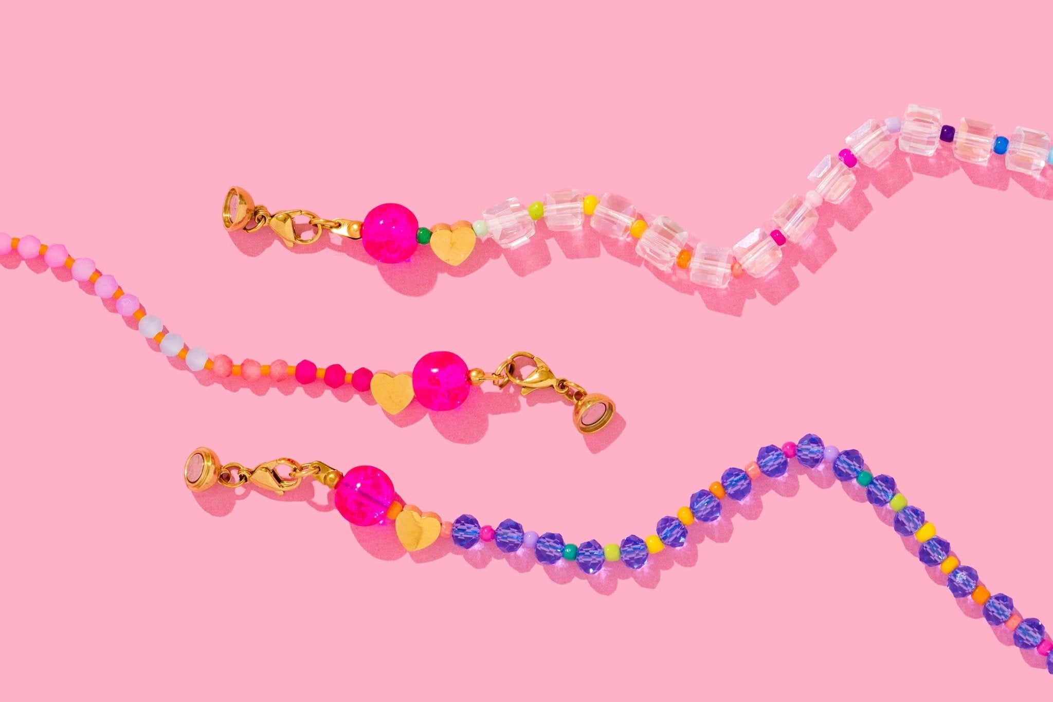 Rainbow Beaded Necklace with Magnetic Clasp by Taylor Elliott Designs at Confetti Gift and Party Tuscaloosa Alabama
