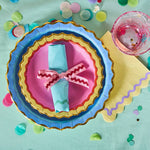 Rainbow Ric Rac Assorted Dinner Plate Set by Packed Party at Confetti Gift and Party Tuscaloosa Alabama