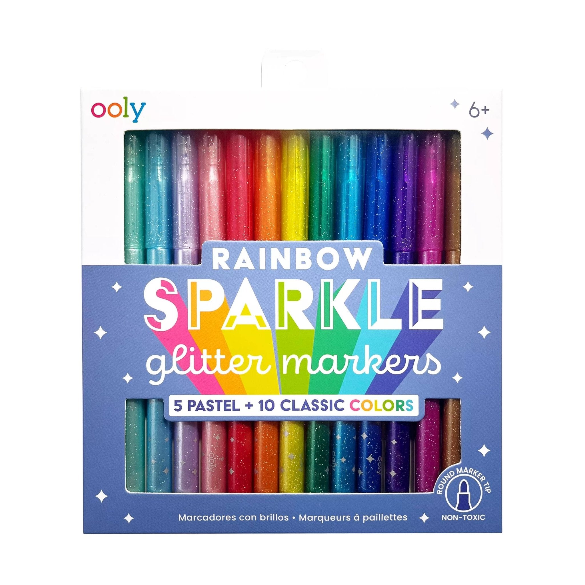 Rainbow Sparkle Glitter Markers - Set of 15 by OOLY at Confetti Gift and Party