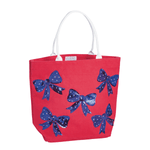 Red Americana Sparkle Tote by Mud Pie at Confetti Gift and Party Tuscaloosa Alabama