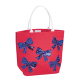Red Americana Sparkle Tote by Mud Pie at Confetti Gift and Party Tuscaloosa Alabama