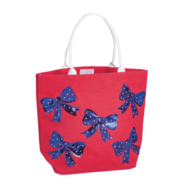 Red Americana Sparkle Tote by Mud Pie at Confetti Gift and Party Tuscaloosa Alabama