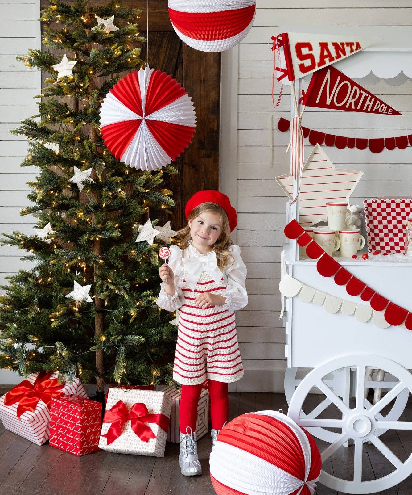 Red and Cream Accordion Paper Lanterns by My Mind’s Eye at Confetti Gift and Party Tuscaloosa Alabama