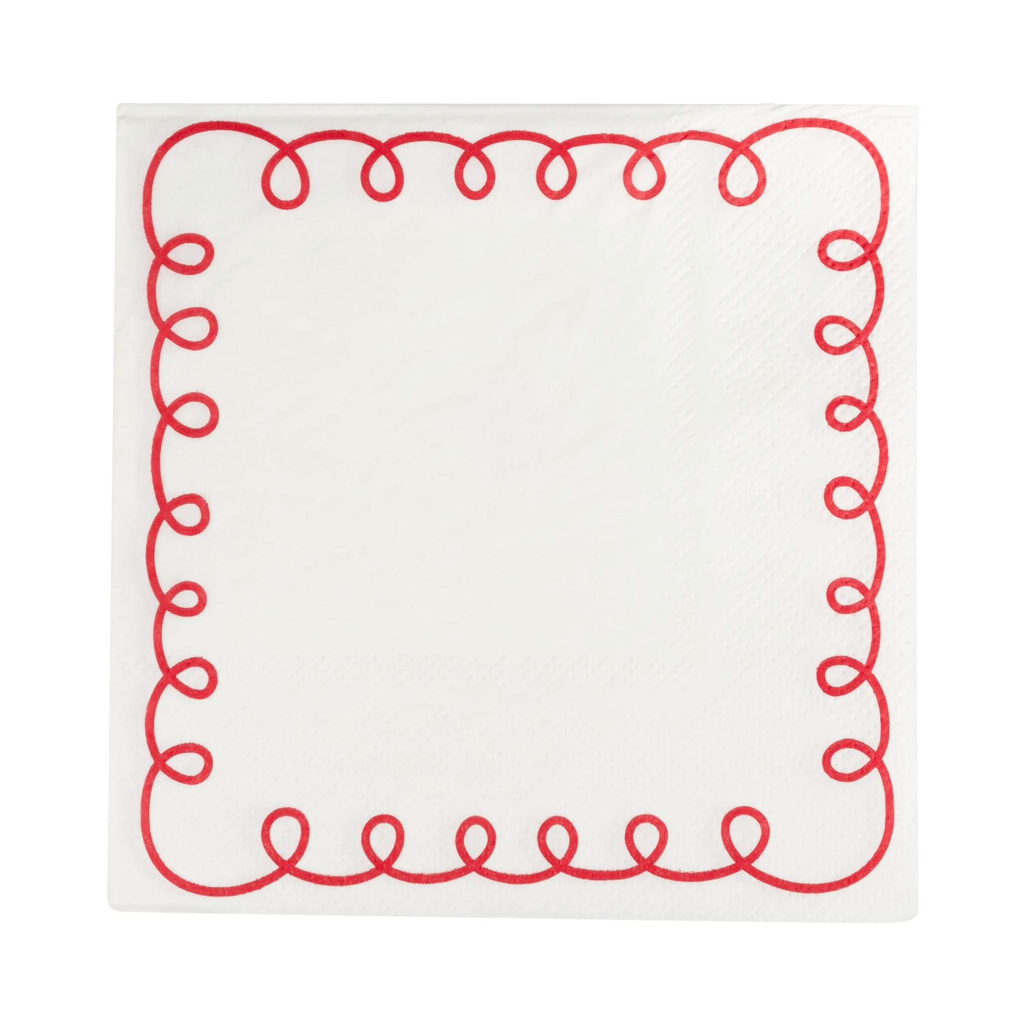 Red and Cream Scallop Border Paper Cocktail Napkin by My Mind’s Eye at Confetti Gift and Party Tuscaloosa Alabama