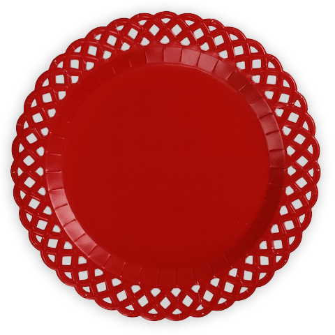 Red Basketweave Paper Dinner Plates by Gatherings by Curated Paperie at Confetti Gift and Party Tuscaloosa Alabama