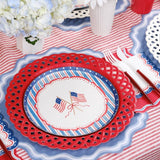 Red Basketweave Paper Dinner Plates by Gatherings by Curated Paperie at Confetti Gift and Party Tuscaloosa Alabama