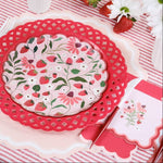 Red Basketweave Paper Dinner Plates by Gatherings by Curated Paperie at Confetti Gift and Party Tuscaloosa Alabama