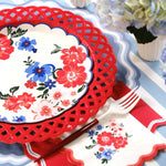 Red Basketweave Paper Dinner Plates by Gatherings by Curated Paperie at Confetti Gift and Party Tuscaloosa Alabama