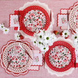 Red Basketweave Paper Dinner Plates by Gatherings by Curated Paperie at Confetti Gift and Party Tuscaloosa Alabama