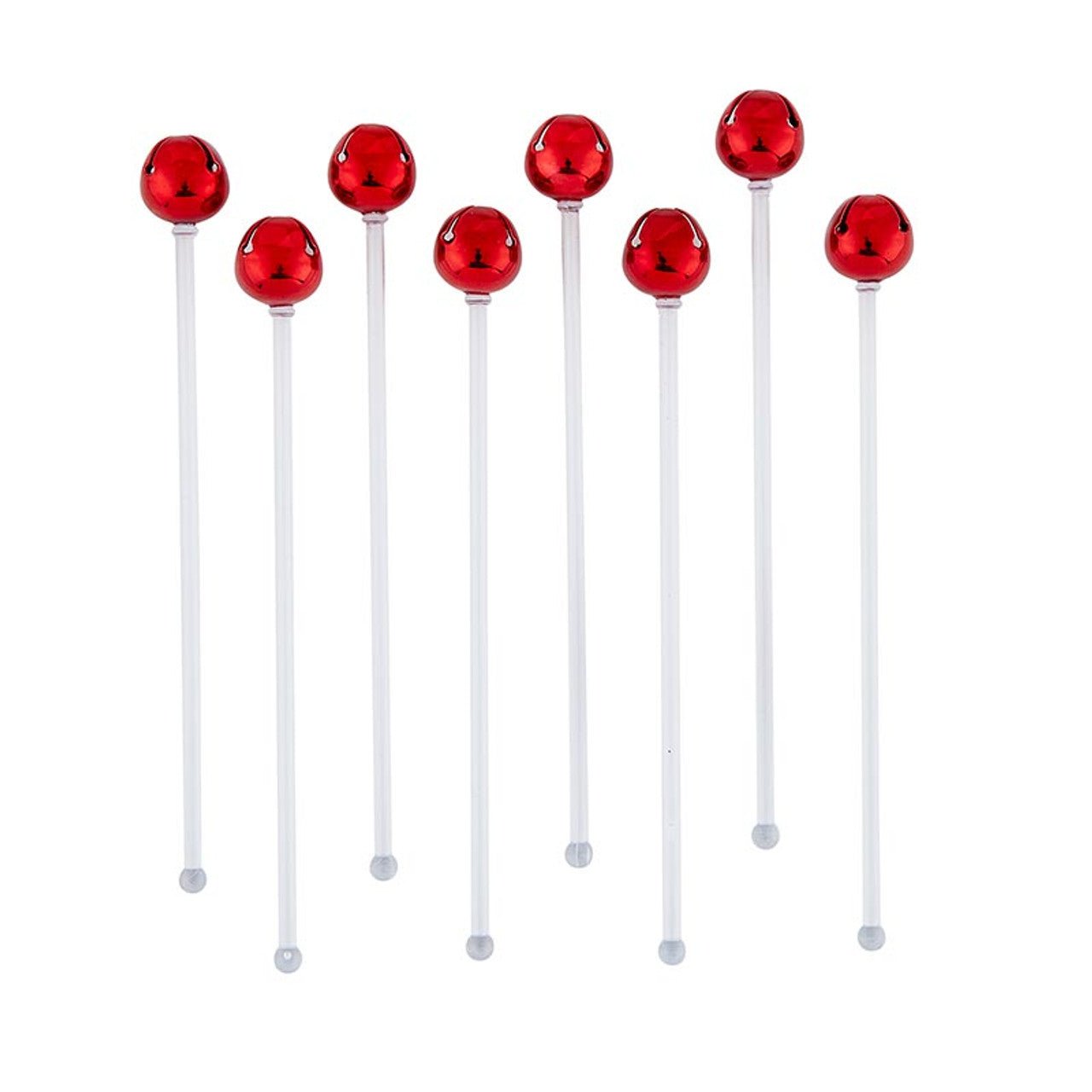 Red Jingle Bell Stir Sticks by Creative Brands at Confetti Gift and Party