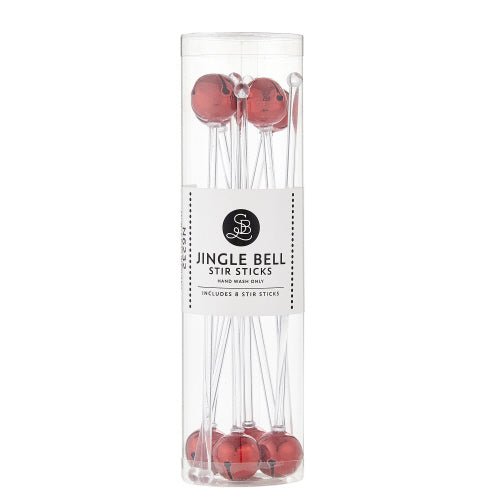 Red Jingle Bell Stir Sticks by Creative Brands at Confetti Gift and Party