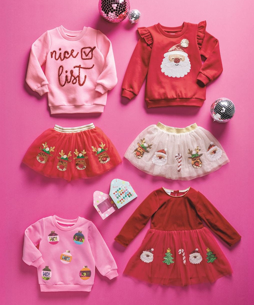 Red Reindeer Sequin Tutu Skirt for Girls – Christmas Dress - Up Outfit by Mud Pie at Confetti Gift and Party Tuscaloosa Alabama