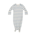 Ribbed Stripe Glacier Lake Knotted Gown - 0 - 3 M by Angel Dear at Confetti Gift and Party