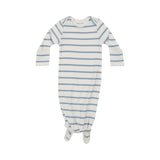 Ribbed Stripe Glacier Lake Knotted Gown - 0 - 3 M by Angel Dear at Confetti Gift and Party