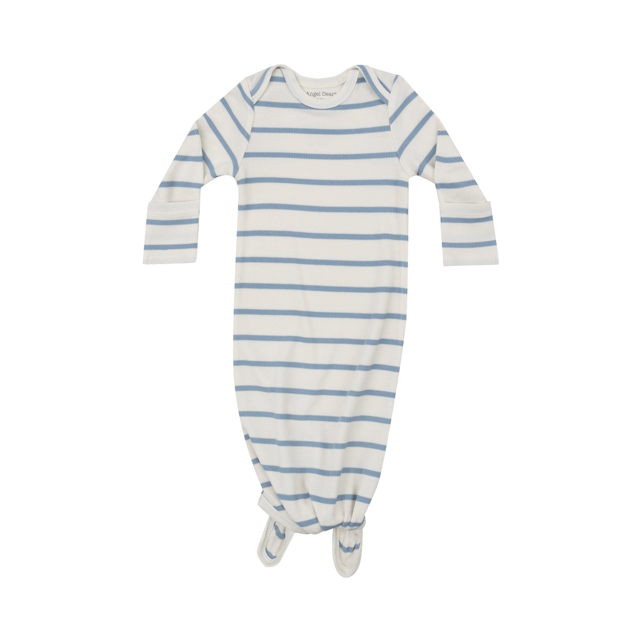 Ribbed Stripe Glacier Lake Knotted Gown - 0 - 3 M by Angel Dear at Confetti Gift and Party