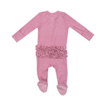 Ribbed Wild Rose - 2 Way Zipper Ruffle Back Footie by Angel Dear at Confetti Gift and Party Tuscaloosa Alabama