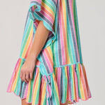 Rosalia Mini Caftan – Multi Colorful Stripe Cover - Up by Shiraleah at Confetti Gift and Party Tuscaloosa Alabama
