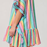 Rosalia Mini Caftan – Multi Colorful Stripe Cover - Up by Shiraleah at Confetti Gift and Party Tuscaloosa Alabama