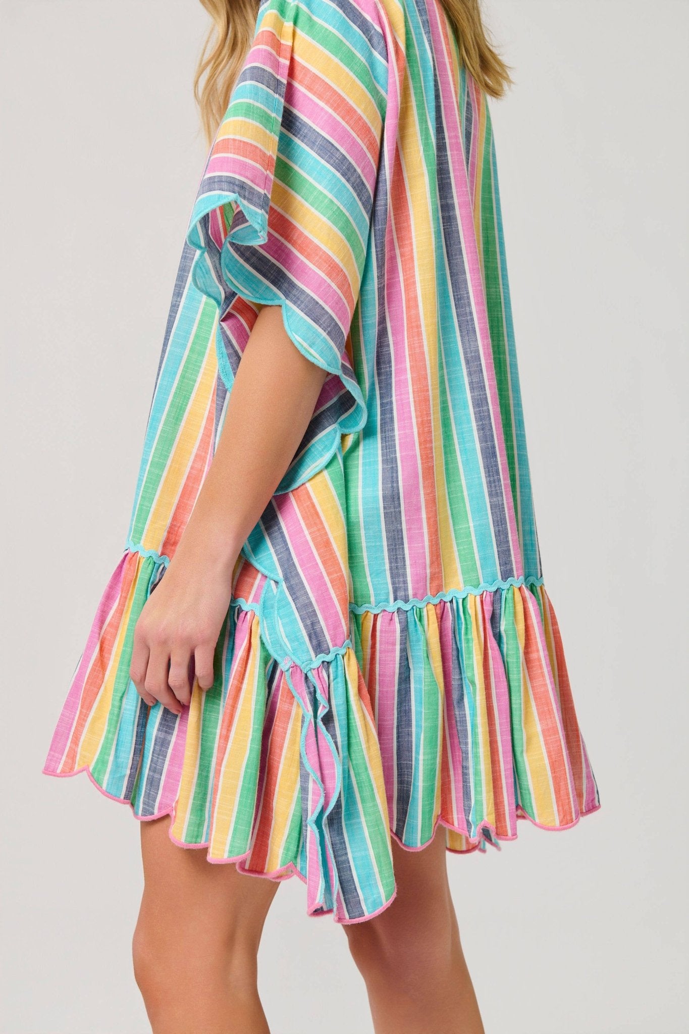 Rosalia Mini Caftan – Multi Colorful Stripe Cover - Up by Shiraleah at Confetti Gift and Party Tuscaloosa Alabama