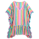 Rosalia Mini Caftan – Multi Colorful Stripe Cover - Up by Shiraleah at Confetti Gift and Party Tuscaloosa Alabama
