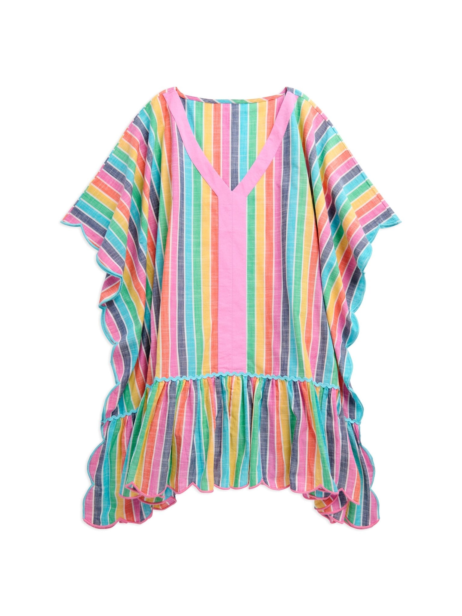 Rosalia Mini Caftan – Multi Colorful Stripe Cover - Up by Shiraleah at Confetti Gift and Party Tuscaloosa Alabama
