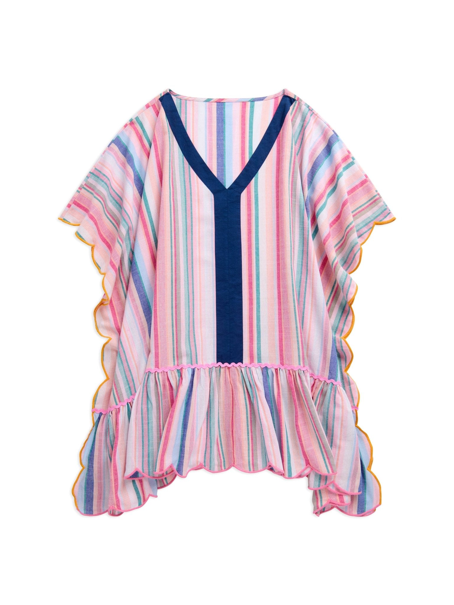 Rosalia Mini Caftan – Pink Colorful Stripe Cover - Up by Shiraleah at Confetti Gift and Party Tuscaloosa Alabama