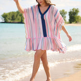 Rosalia Mini Caftan – Pink Colorful Stripe Cover - Up by Shiraleah at Confetti Gift and Party Tuscaloosa Alabama