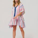 Rosalia Mini Caftan – Pink Colorful Stripe Cover - Up by Shiraleah at Confetti Gift and Party Tuscaloosa Alabama