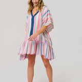 Rosalia Mini Caftan – Pink Colorful Stripe Cover - Up by Shiraleah at Confetti Gift and Party Tuscaloosa Alabama