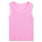 Pink smocked racerback tank top for girls