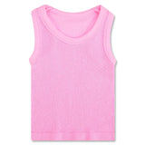 Pink smocked racerback tank top for girls