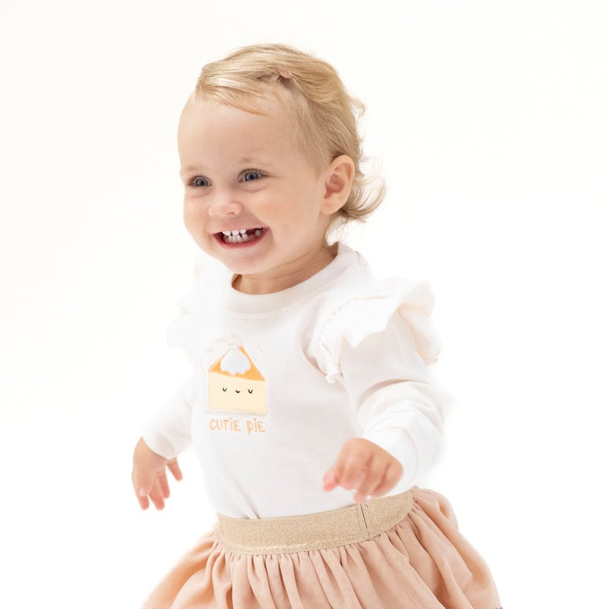 Ruffle Shoulder French Terry sweatshirt - Cutie Pie by Angel Dear at Confetti Gift and Party Tuscaloosa Alabama