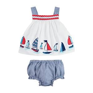 Sailboat Pinafore Set by Mud Pie at Confetti Gift and Party Tuscaloosa Alabama