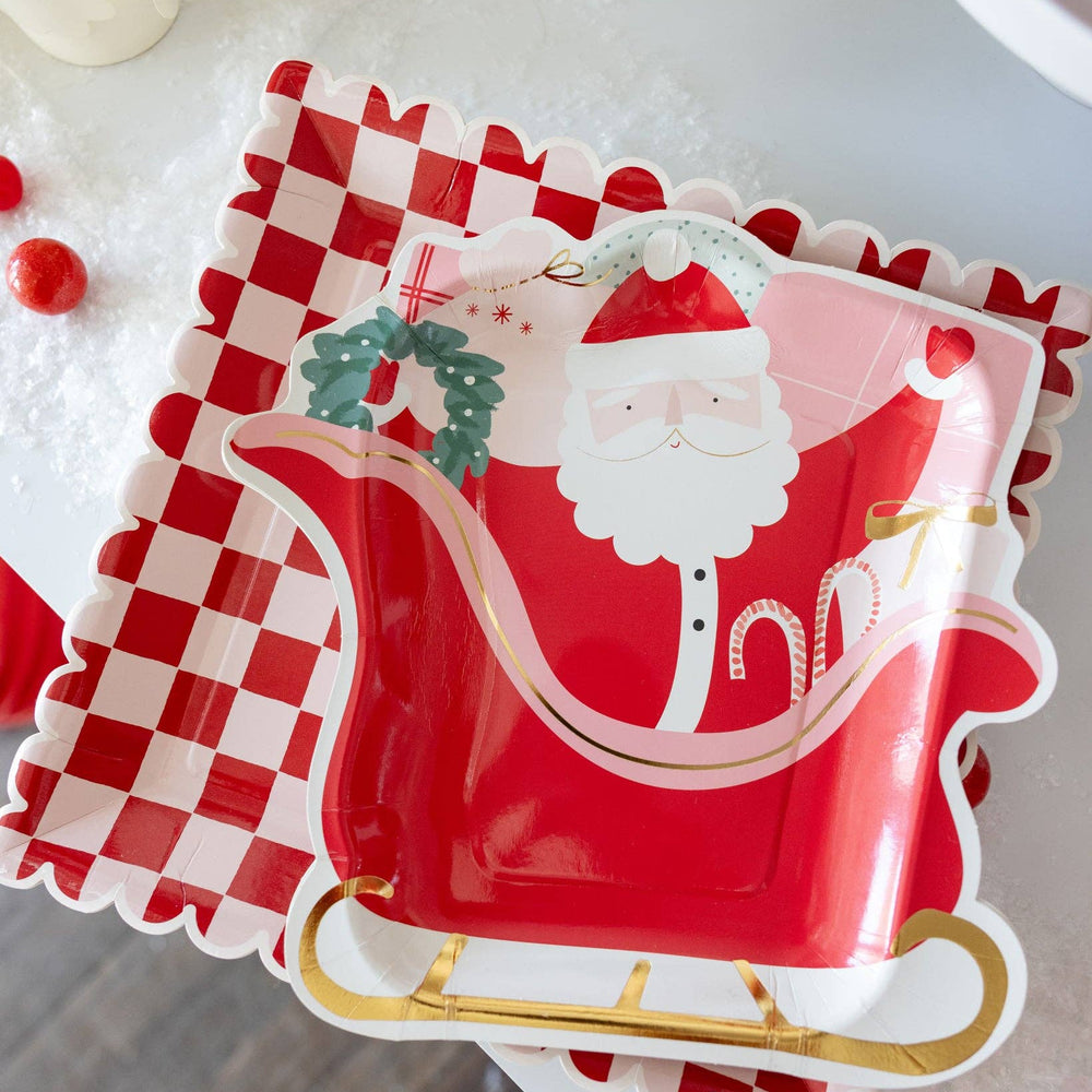 Santa's Sleigh Shaped Paper Plates by My Mind’s Eye at Confetti Gift and Party