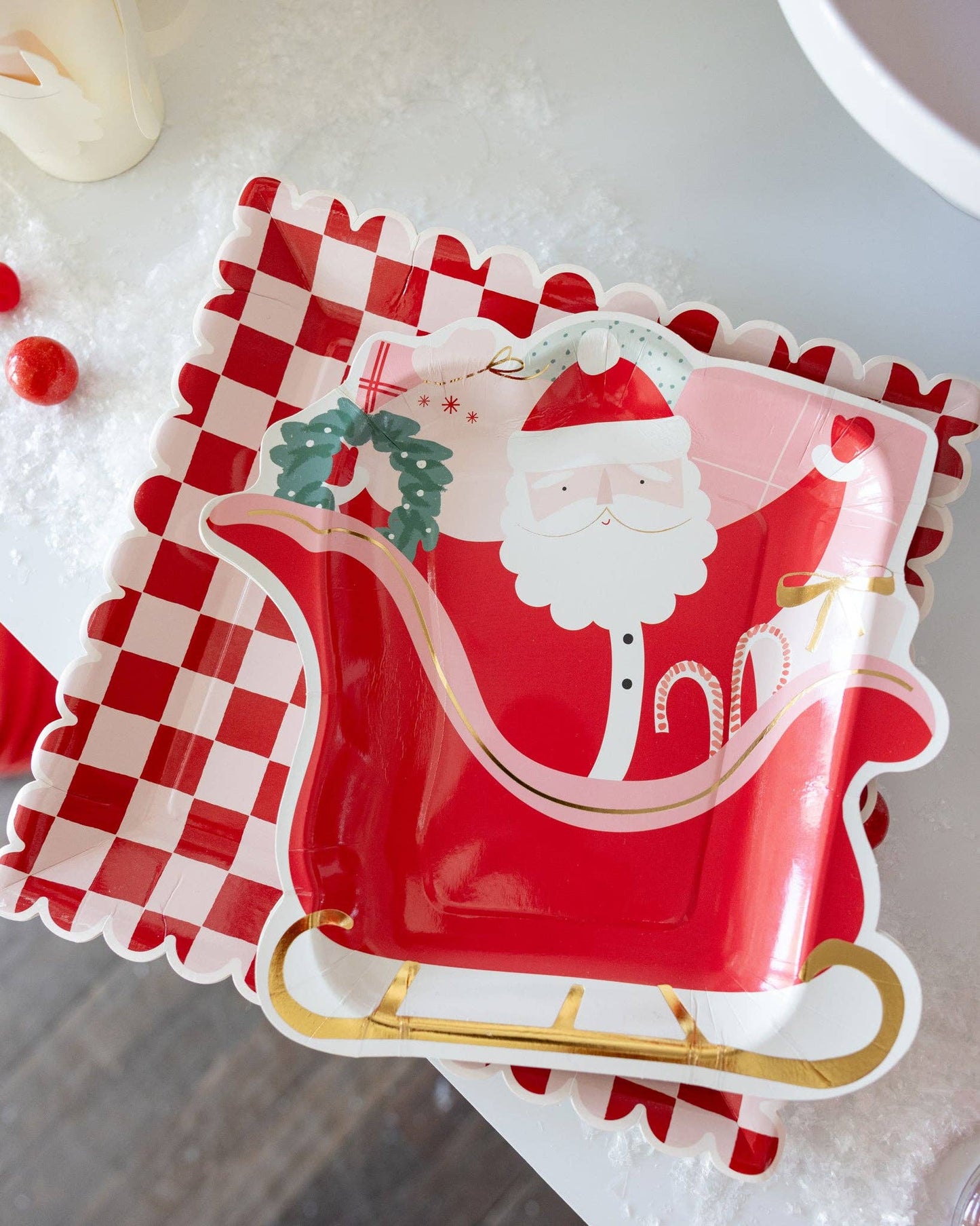 Santa's Sleigh Shaped Paper Plates by My Mind’s Eye at Confetti Gift and Party