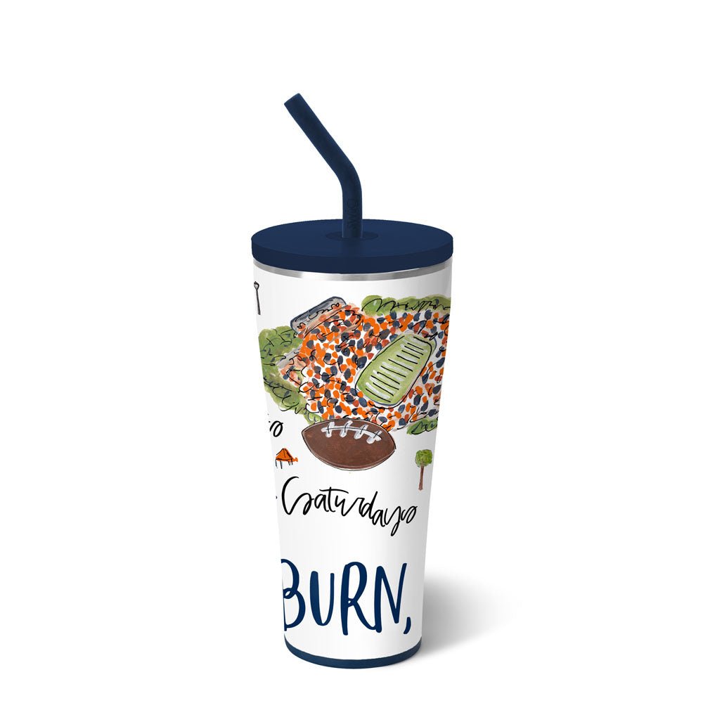 Saturdays In Auburn Straw Tumbler 32oz by SWIG at Confetti Gift and Party