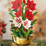 Scarlet Amaryllis Pop Up Greeting Card by FreshCut Paper LLC at Confetti Gift and Party Tuscaloosa Alabama