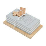 Children’s wooden scripture stacker set with cross and inspirational Bible verses