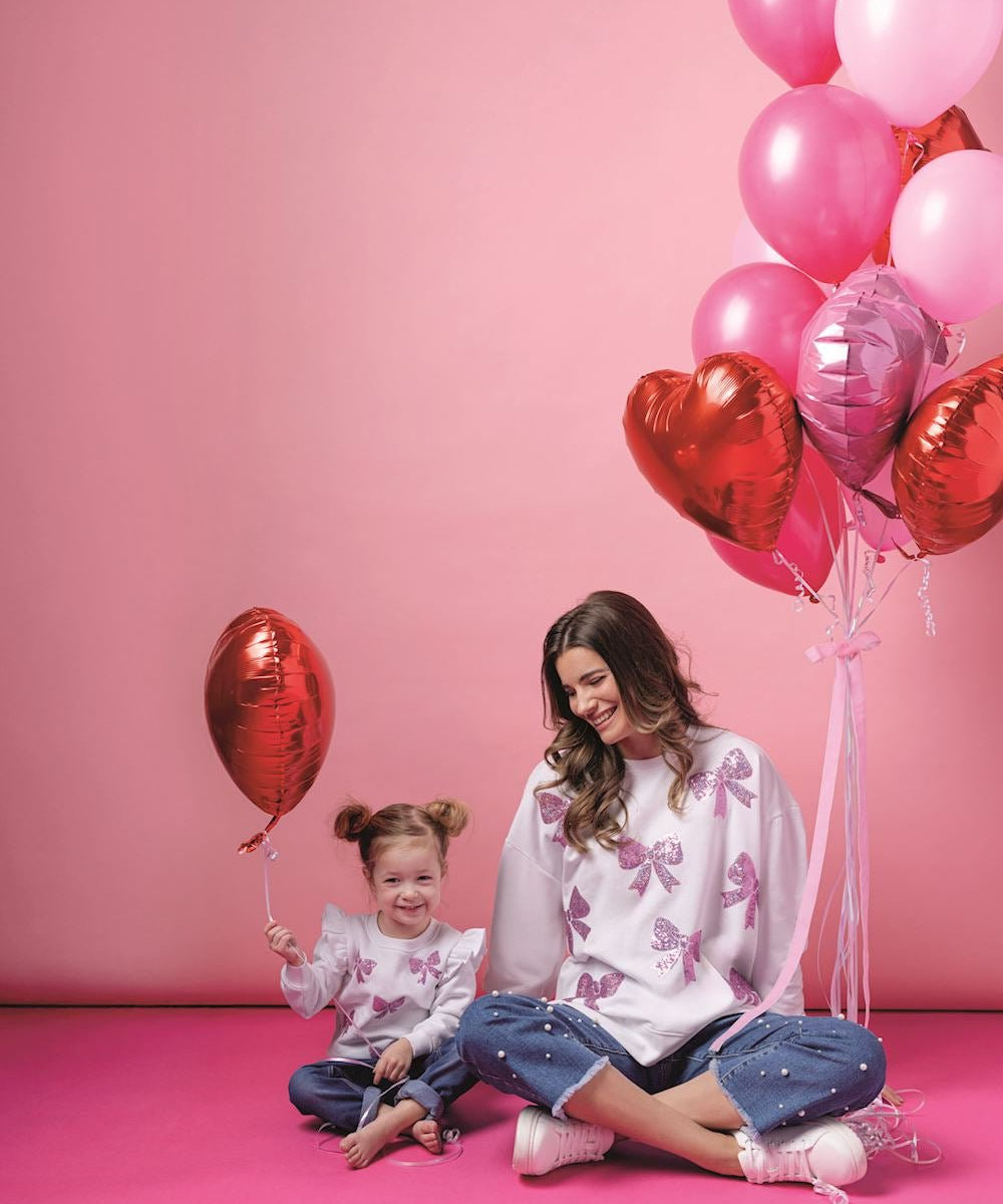 Sequin Bow Toddler Sweatshirt by Mud Pie at Confetti Gift and Party Tuscaloosa Alabama