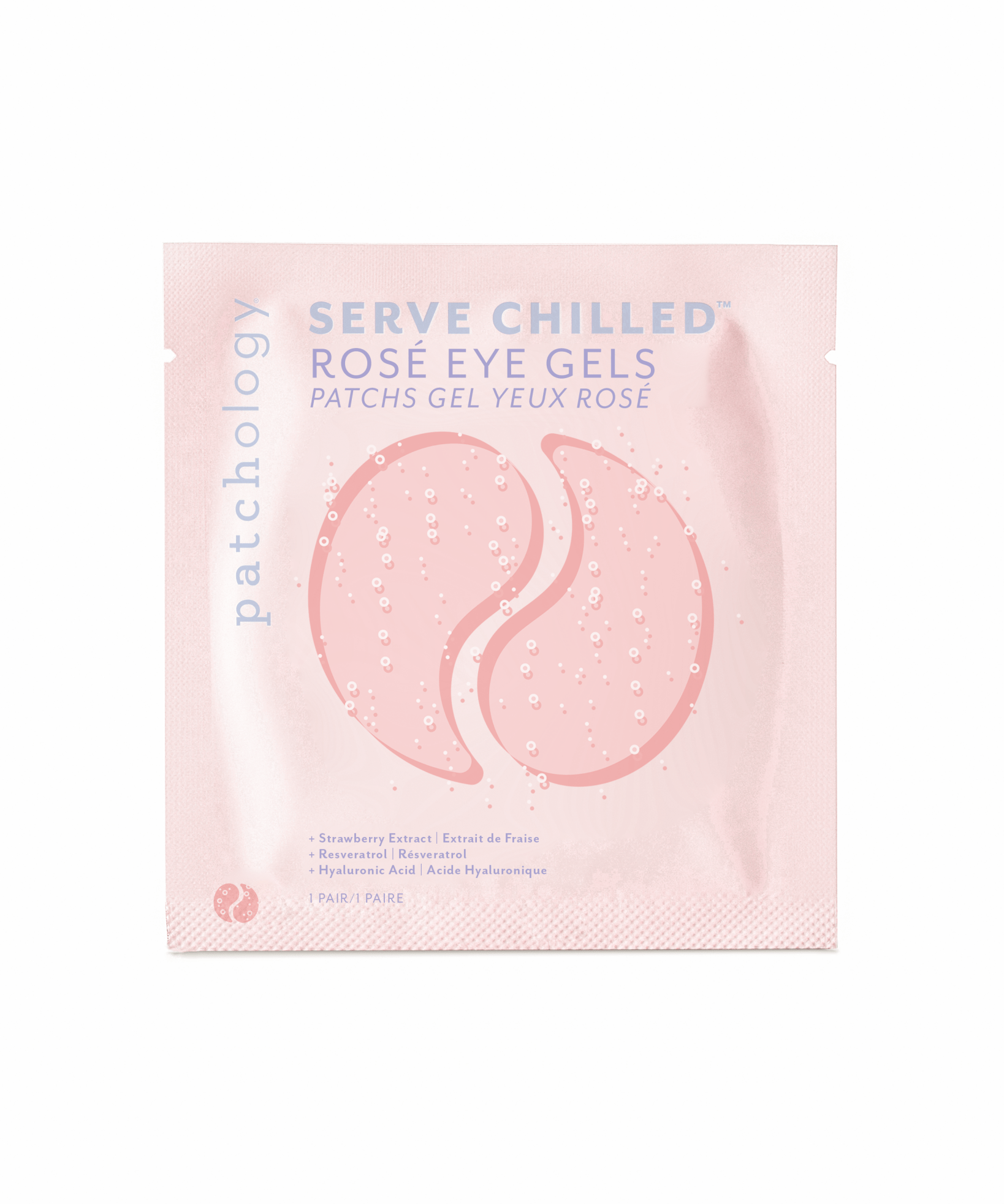 Patchology Serve Chilled Rosé Eye Gels single pack for brightening and hydrating under eyes