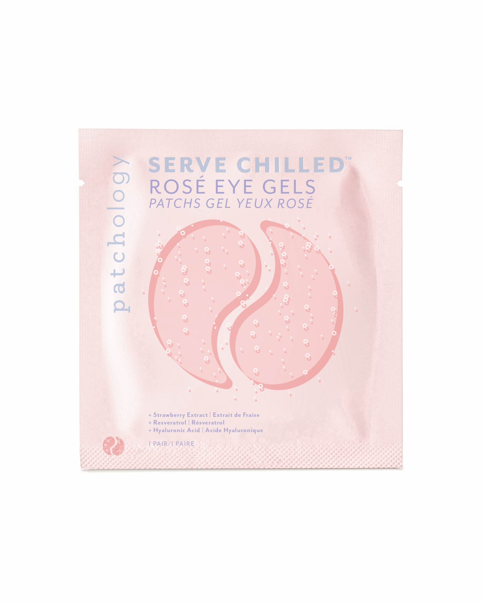 Patchology Serve Chilled Rosé Eye Gels single pack for brightening and hydrating under eyes