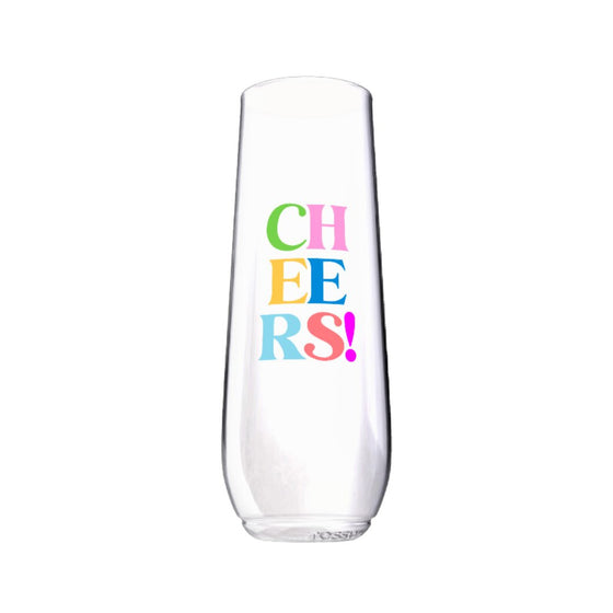 Shatterproof Champagne Flute - Graphic Cheers by Clairebella at Confetti Gift and Party