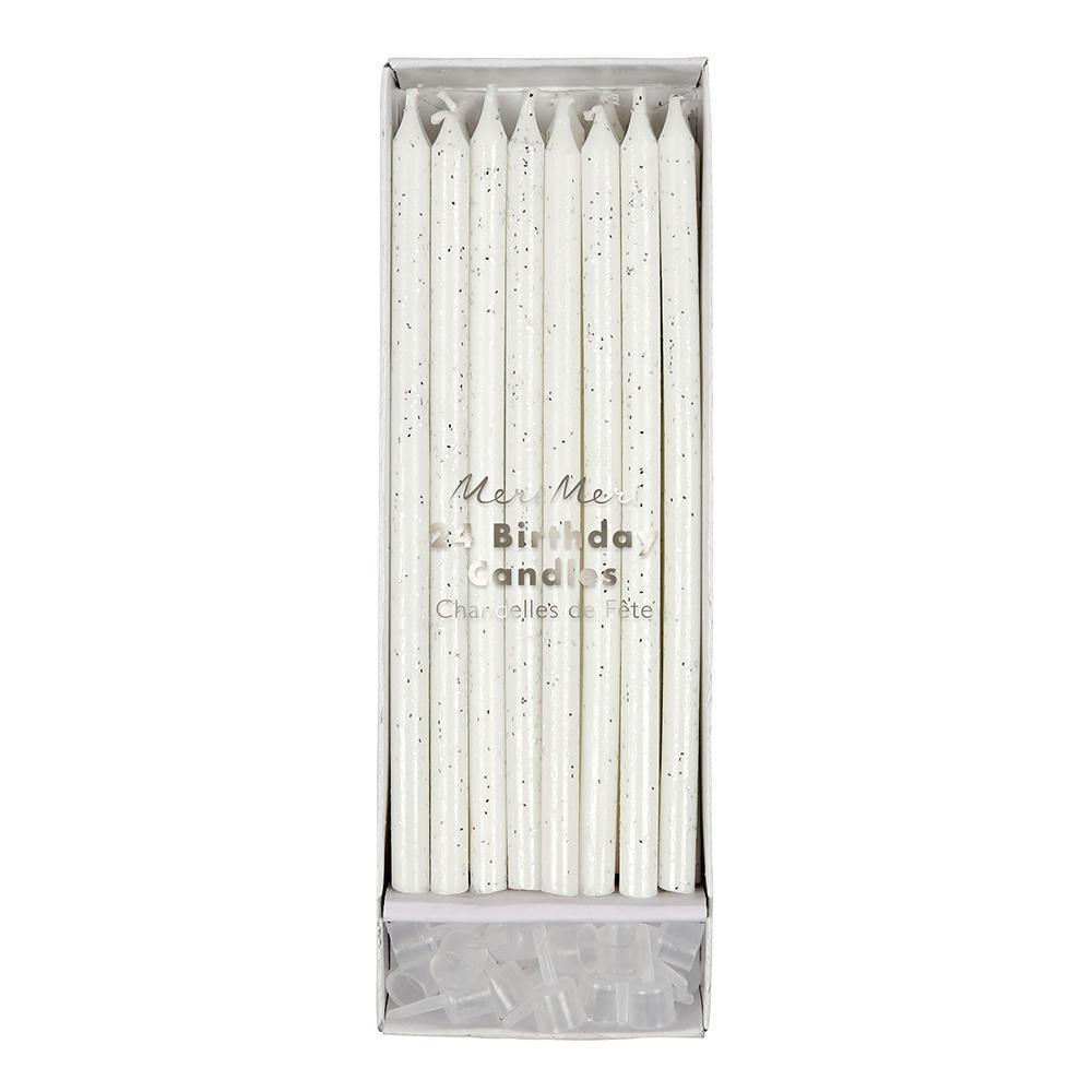 Silver Glitter Candles by Meri Meri at Confetti Gift and Party