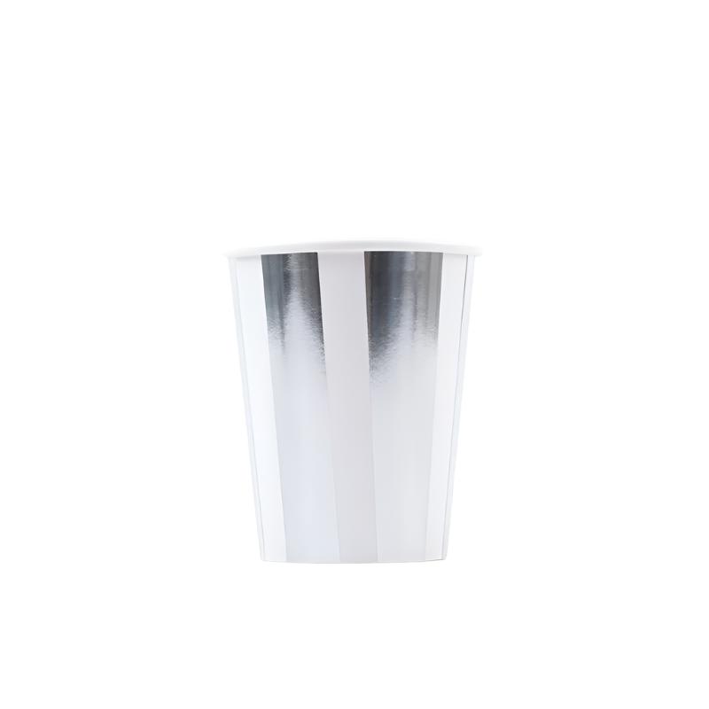 Silver Stripe Cups by Meri Meri at Confetti Gift and Party